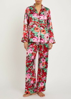 Olivia Von Halle Lila Floral-print Silk Pyjama set Red