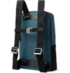 Brooks England - Dalston Medium Leather-Trimmed Tex Nylon Ripstop Backpack - Blue