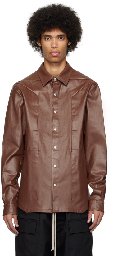 Photo: Rick Owens Brown Fogpocket Denim Shirt