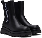 Versace Jeans Couture Black Signature Logo Drew Chelsea Boots