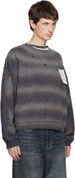 We11done Gray Paper Note Grunge Sweatshirt