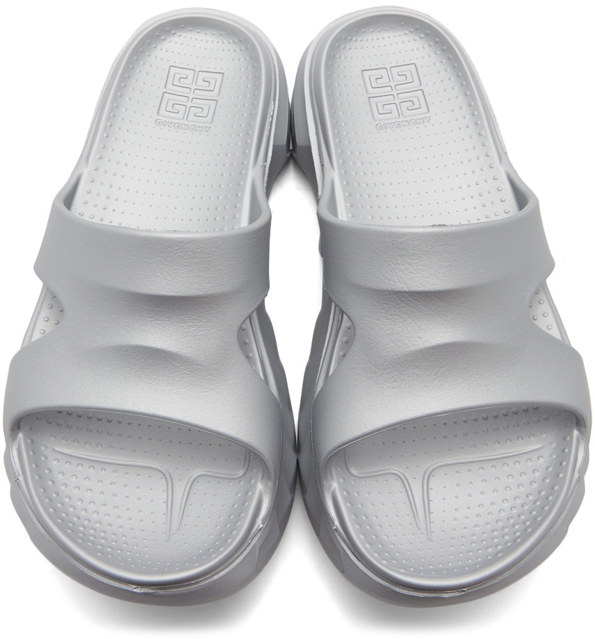 Givenchy slides silver hot sale