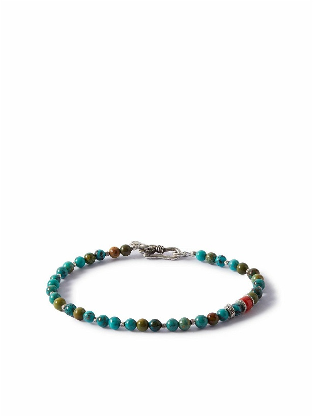 Photo: Peyote Bird - Sonora Silver-Tone, Turquoise and Coral Beaded Bracelet