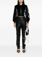 Elena Velez Onyx Black Patent Finish Fitted Jacket