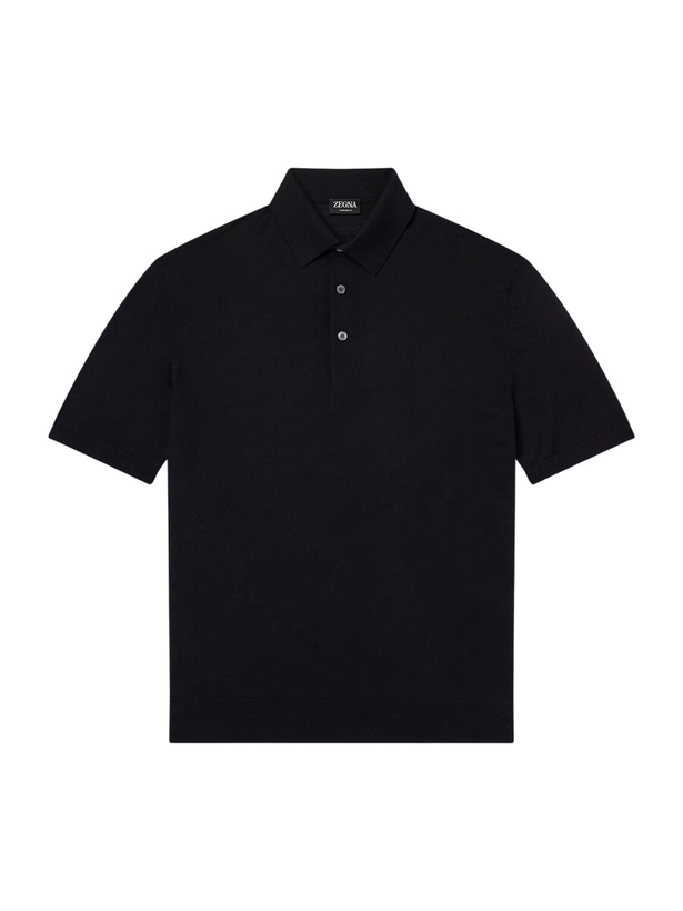 Photo: Zegna - Wool Polo Shirt - Black