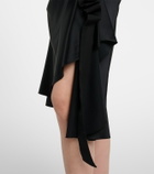 McQueen Gathered asymmetric midi skirt