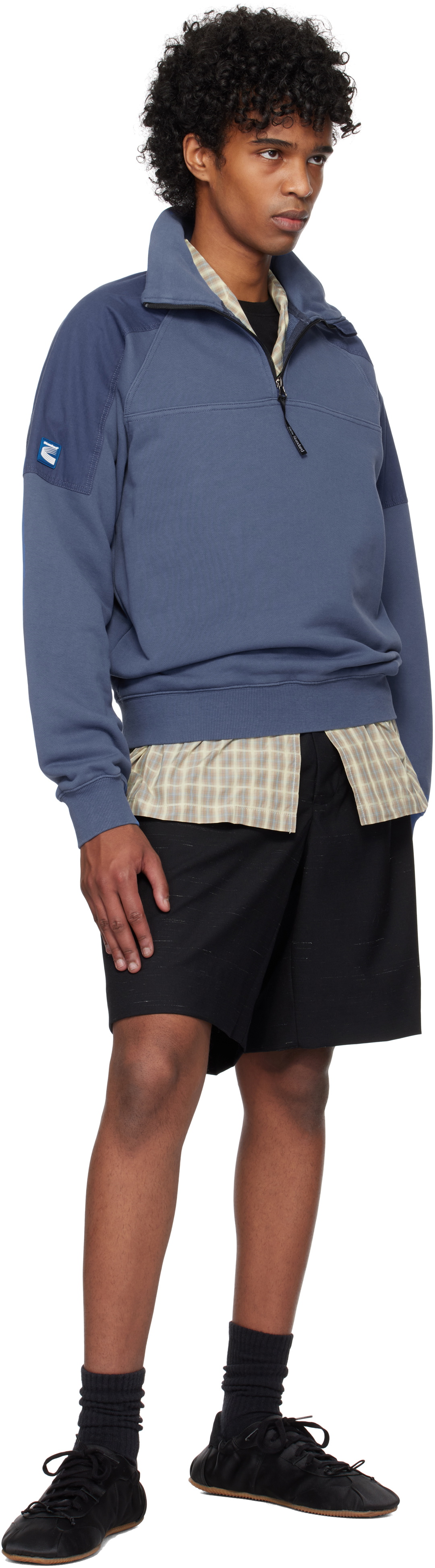 Kijun Blue Half Zip-Up Sweatshirt