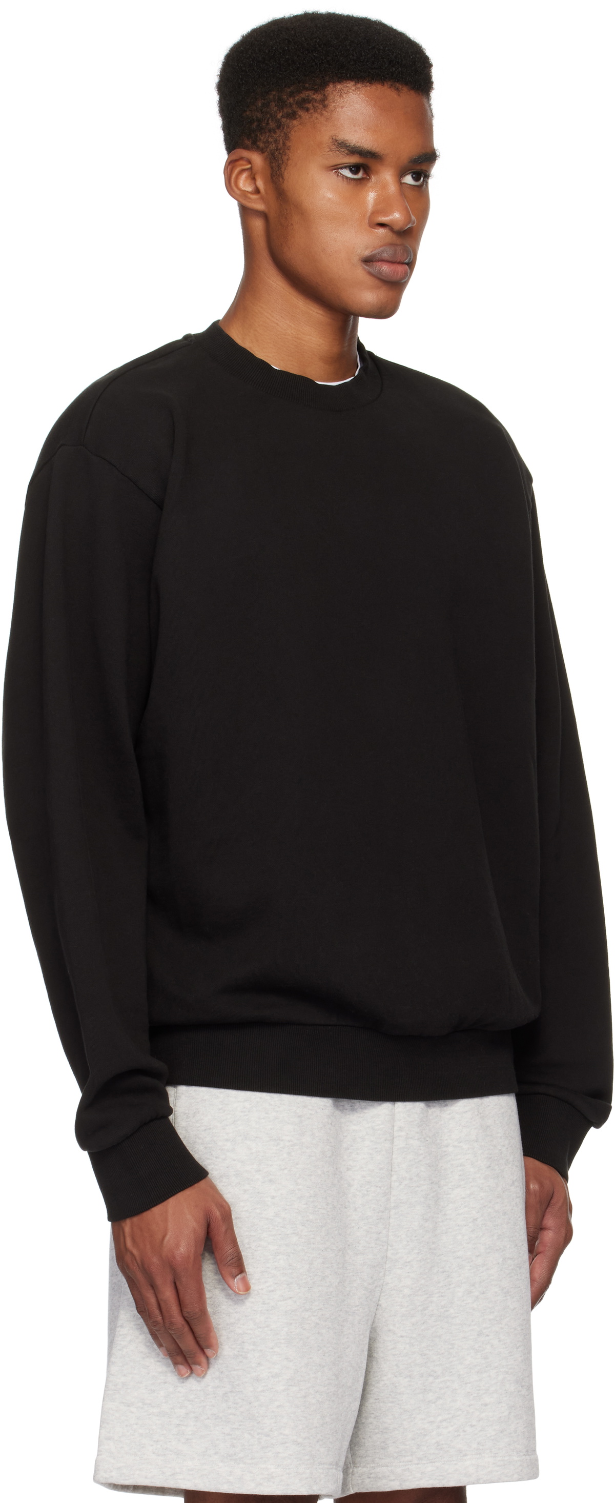 SKIMS Black Terry Classic Crewneck Sweatshirt
