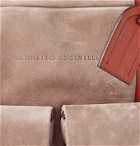 Brunello Cucinelli - Leather-Trimmed Suede Holdall - Neutrals