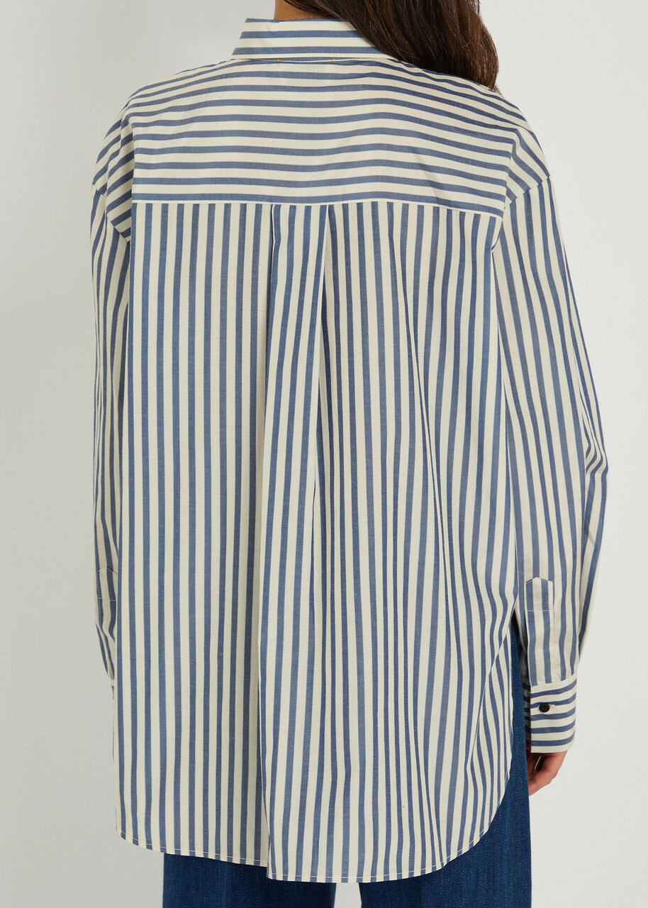 Forte_forte Striped Woven Shirt Navy