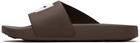 Givenchy Brown Rubber Label Mule Slides