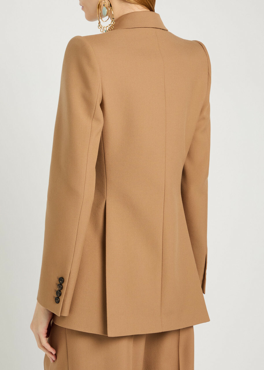Chloe Double-breasted Wool Blazer Brown