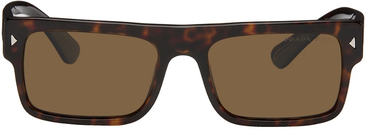 Photo: Prada Eyewear Brown Rectangular Sunglasses