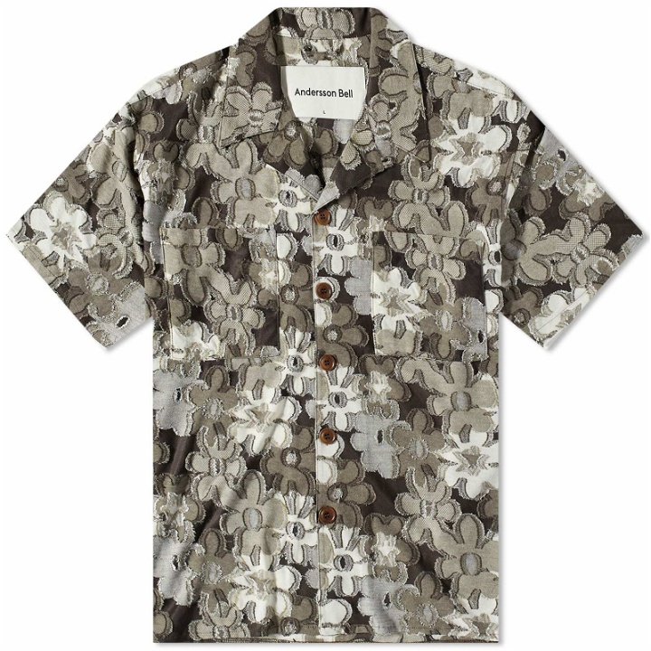 Photo: Andersson Bell Men's Flower Knit Vacation Shirt in Khaki