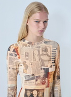Jean Paul Gaultier Journal Printed Long Dress