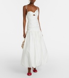 Self-Portrait Gathered cotton-blend maxi dress