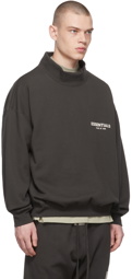 Essentials Black Mock Neck Raglan Sweatshirt