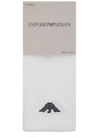 Emporio Armani Logo Ribbed Cotton-blend Socks - set of Three - White - One Size