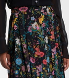 Gucci Pleated floral silk midi skirt