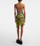 The Attico Animal-print cotton muslin beach cover-up
