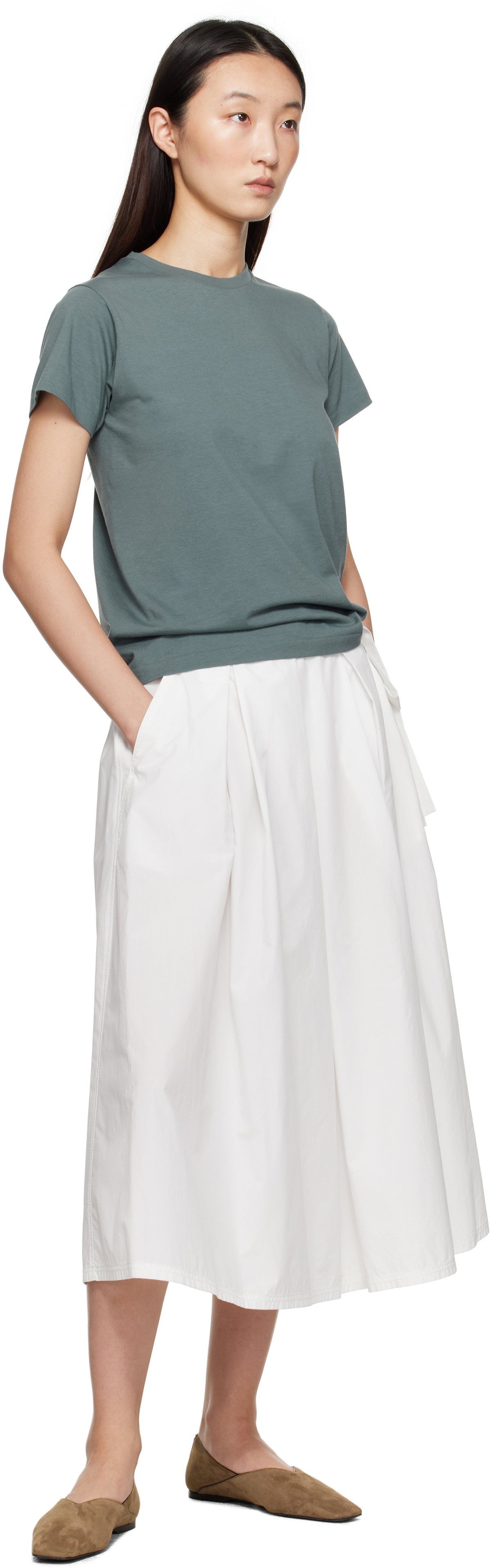 Weekend Max Mara White Folk Midi Skirt
