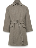 Monitaly - Jute Belted Wool-Blend Flannel Coat - Neutrals