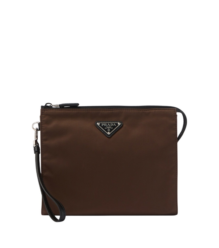 Photo: Prada Re-Nylon leather-trimmed pouch