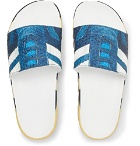 Raf Simons - adidas Originals LA Adilette Printed Textured-Rubber Slides - Blue