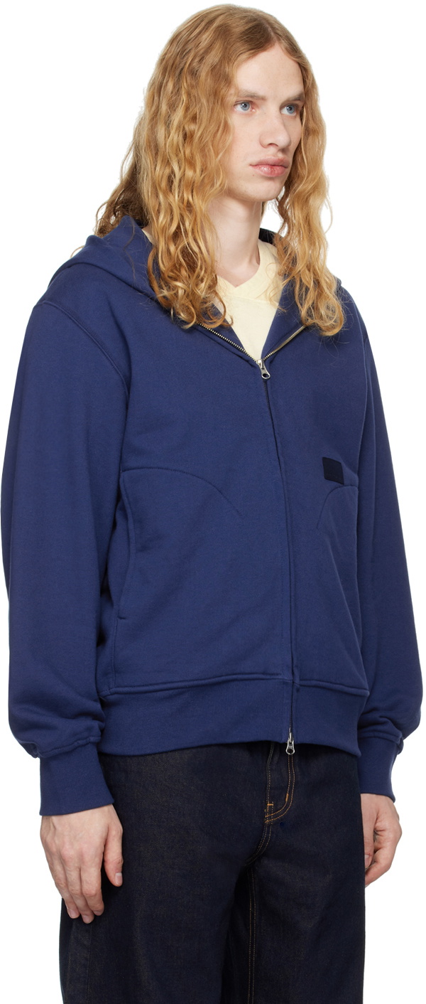 DOCUMENT Blue Zip-Up Hoodie