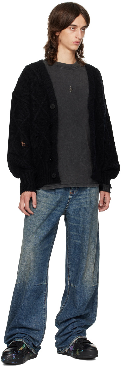Stolen Girlfriends Club Black Distressed Altered State Cardigan