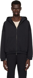 John Elliott Black Frances Full Zip Hoodie