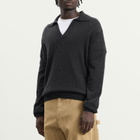 Moncler Men's Cashmere Wool Open Collar Polo in Grey