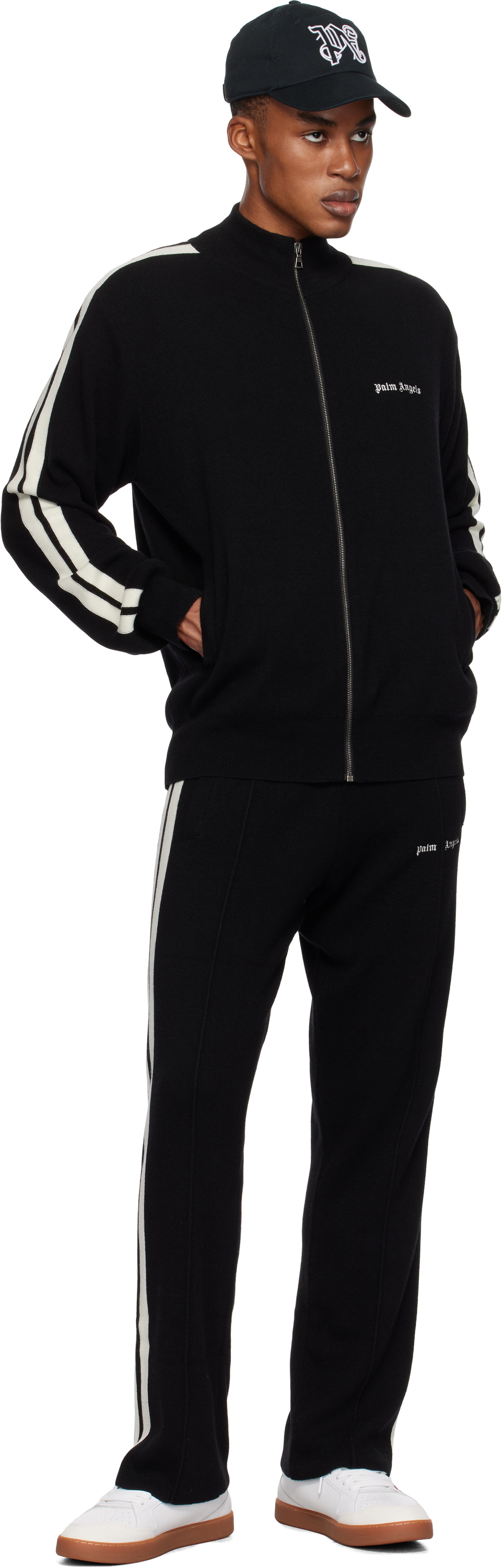 Palm Angels Black Classic Logo Knit Track Pants