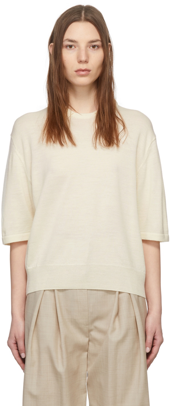 Off White Cut-out Knit Sweater 17168