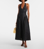 Faithfull La Cala polka-dot halterneck linen midi dress