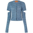 Brain Dead Women's Bubble Knit Cardigan in Blue
