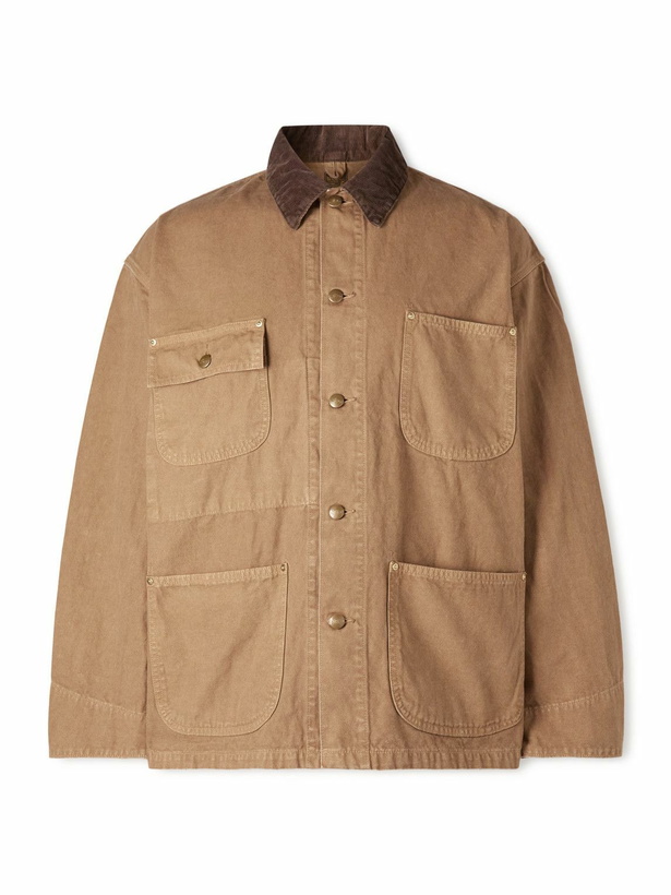 Photo: OrSlow - Corduroy-Trimmed Cotton-Canvas Jacket - Brown