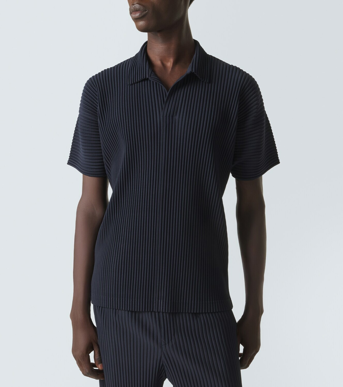 Homme Plissé Issey Miyake Basics pleated polo shirt
