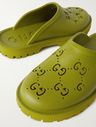 GUCCI - Logo-Perforated Rubber Mules - Green