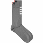 Thom Browne Men's 4 Bar Mid Calf Sock in Medium Grey