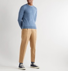 Inis Meáin - Mélange Wool and Linen-Blend Sweater - Blue