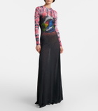 Balenciaga Printed tie-dye cotton-blend jersey maxi dress