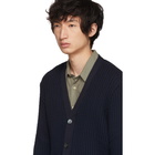 Thom Browne Navy Chunky V-Neck Cardigan