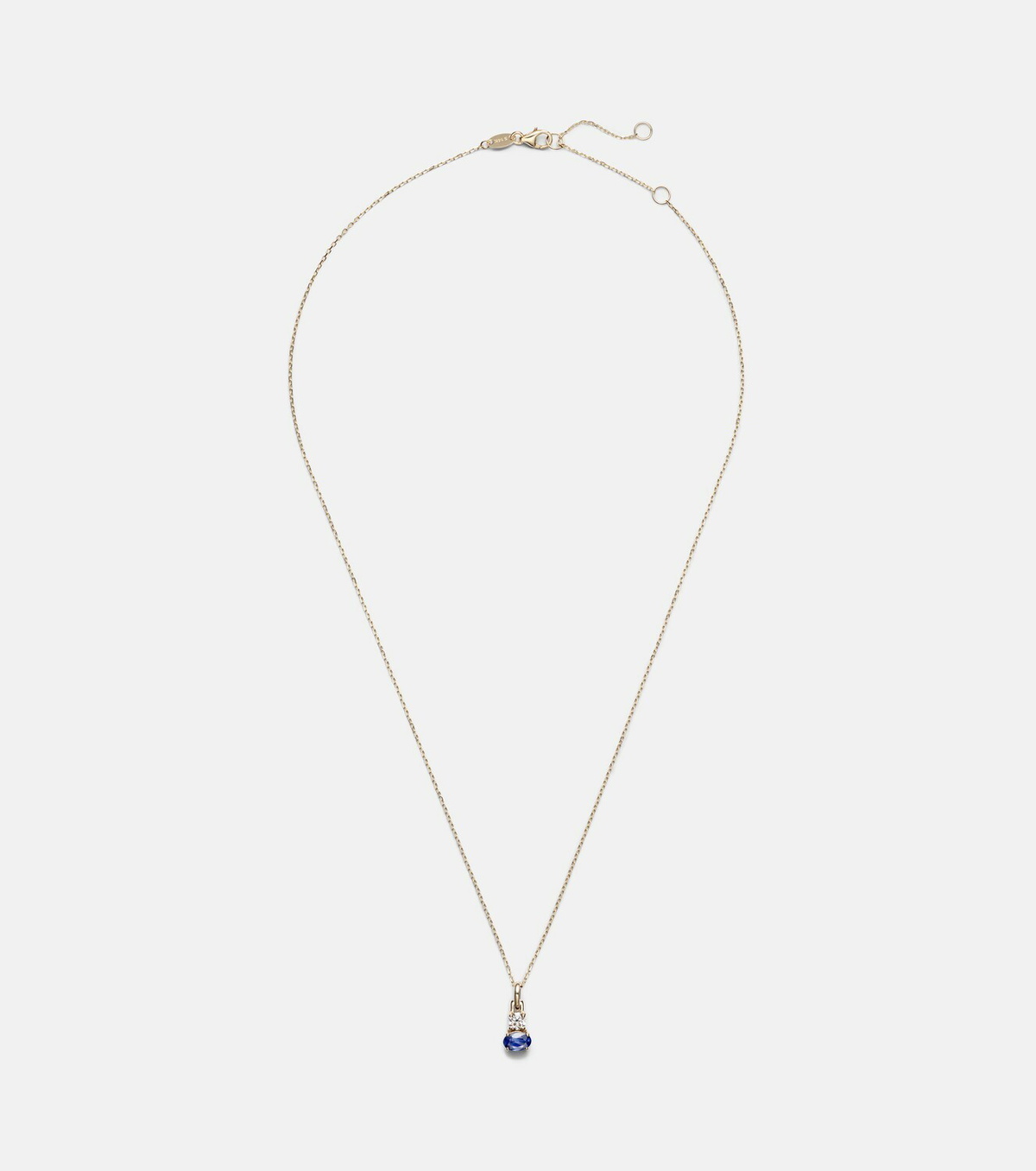 Stone and Strand Full Volume 14kt gold (585/1000) necklace with sapphire and diamond