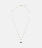 Stone and Strand Full Volume 14kt gold (585/1000) necklace with sapphire and diamond