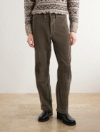 RRL - Straight-Leg Distressed Cotton-Corduroy Double-Knee Trousers - Brown