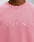 Jw Anderson Logo Embroidery Sweatshirt Pink - Mens - Sweatshirts