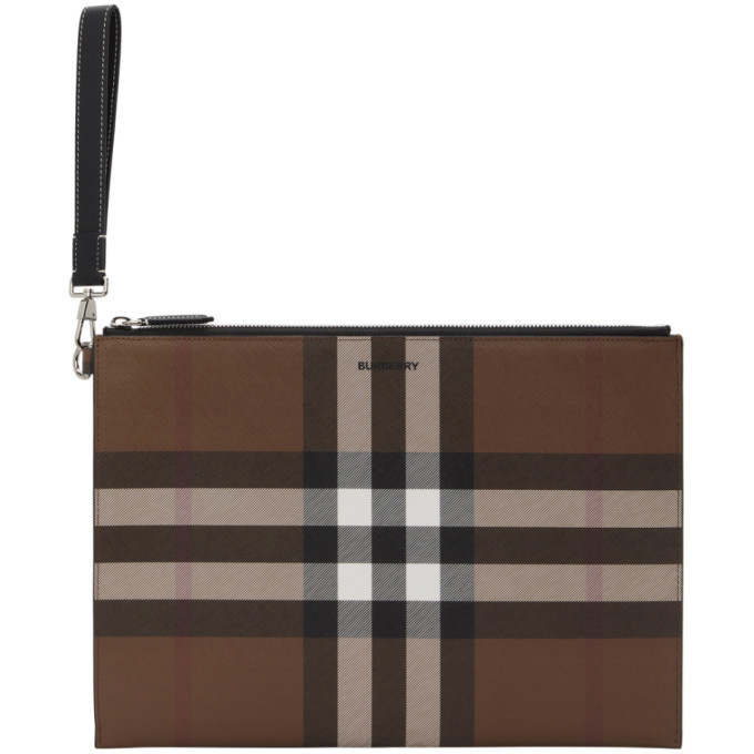 Photo: Burberry Brown E-Canvas Large Zip Pouch