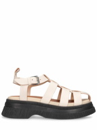 GANNI - 55mm Creepers Fisherman Leather Sandals