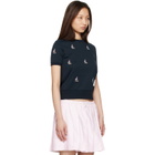 Thom Browne Navy Cotton Milano Sailboat Rib T-shirt